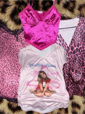 (Size S) 4 Piece Leopard/Cheetah Sleepwear Set